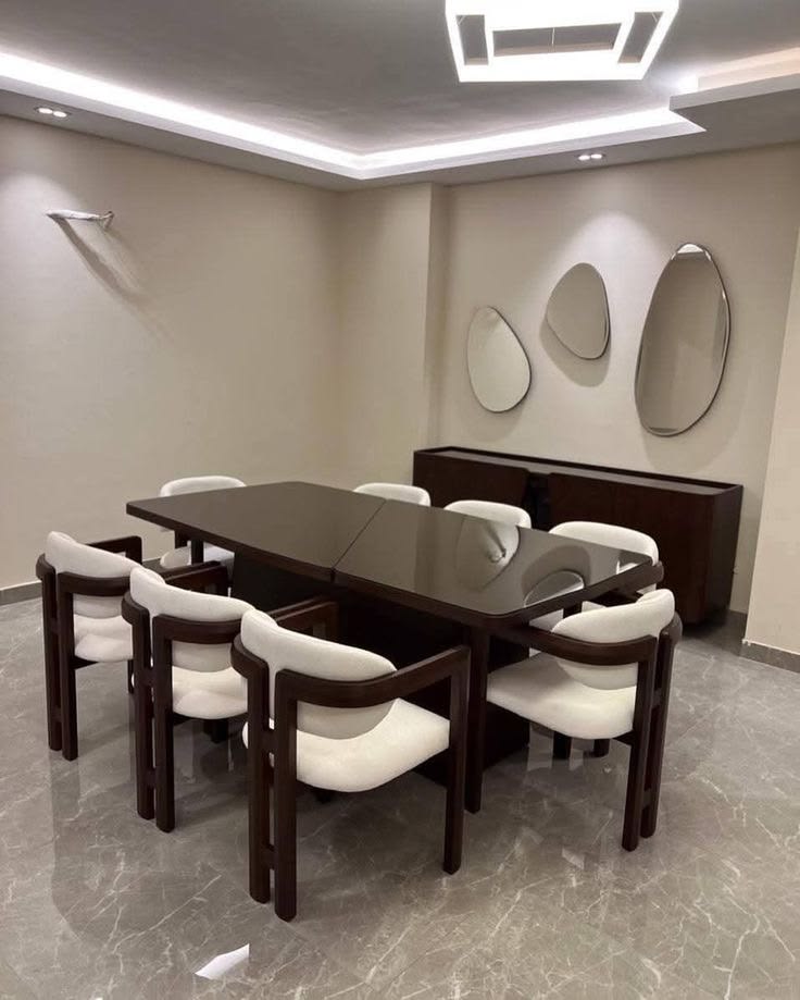 Dark Brown 8 Seater Dining Set