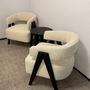 Stylish upholstered accent chair for a modern living room