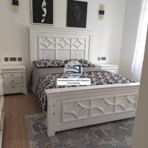 Snowelle 5x6 Modern White Wooden Bed